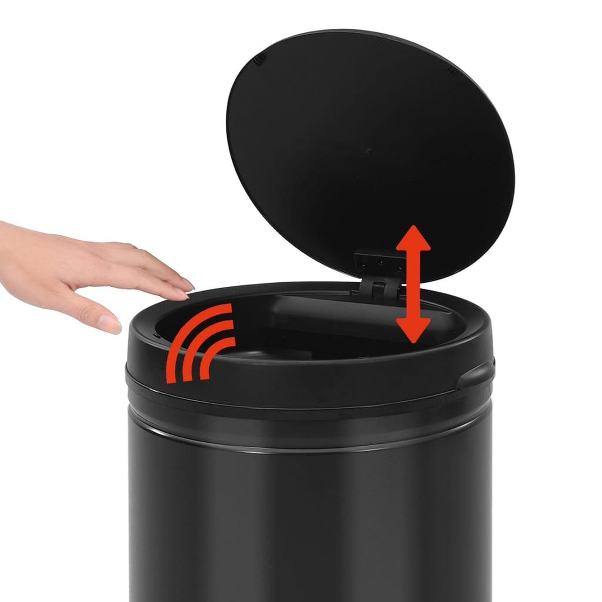 Voir la diapositive 5 : VIDAXL Poubelle a capteur automatique 70 L Acier au carbone Noir