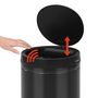 Voir la diapositive 5 : VIDAXL Poubelle a capteur automatique 70 L Acier au carbone Noir