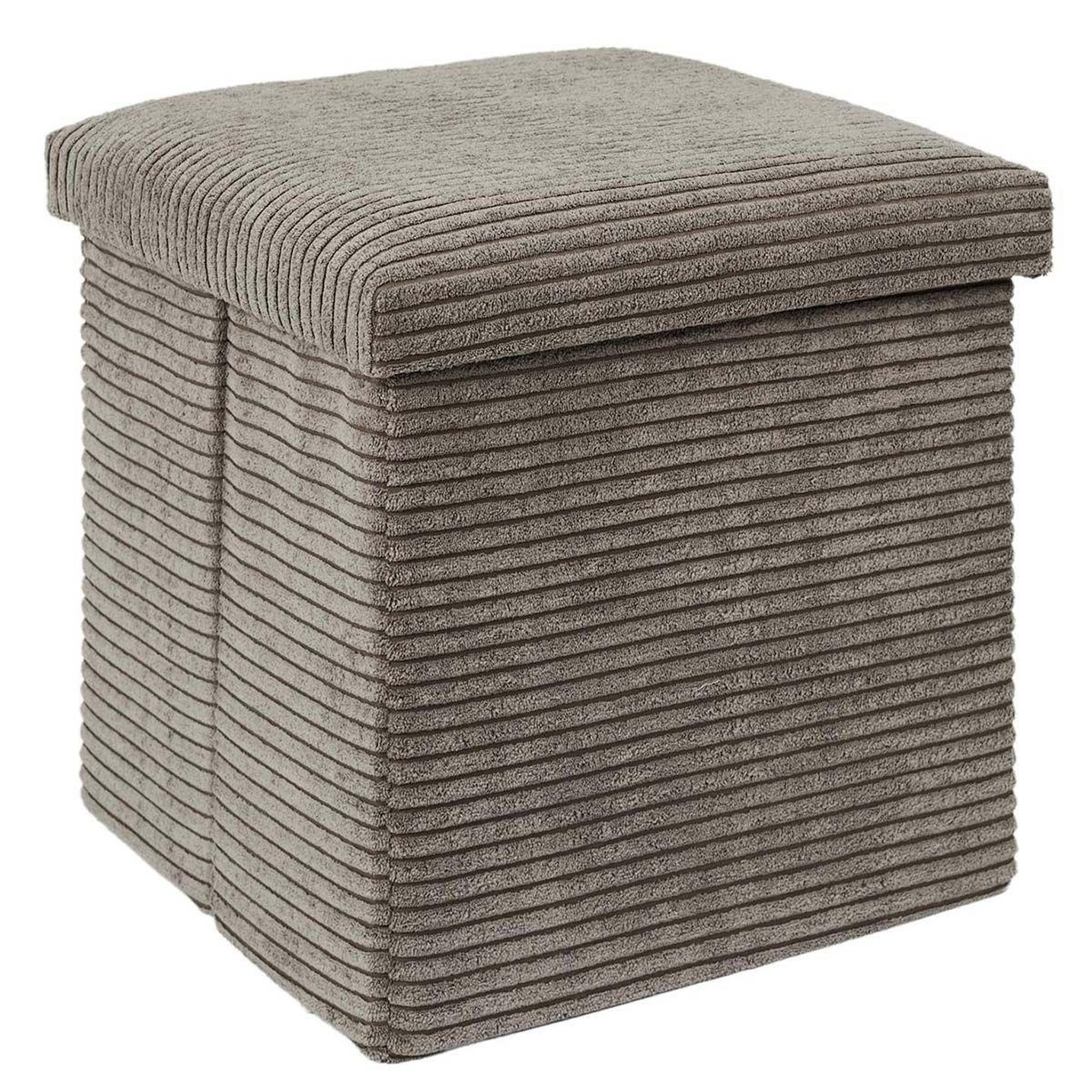 The Home Deco Factory Pouf coffre pliable côtelé  scott  38cm taupe
