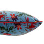 Voir la diapositive 2 : Paris Prix Coussin Déco en Velours  Oiseaux Fleurs  45x45cm Bleu