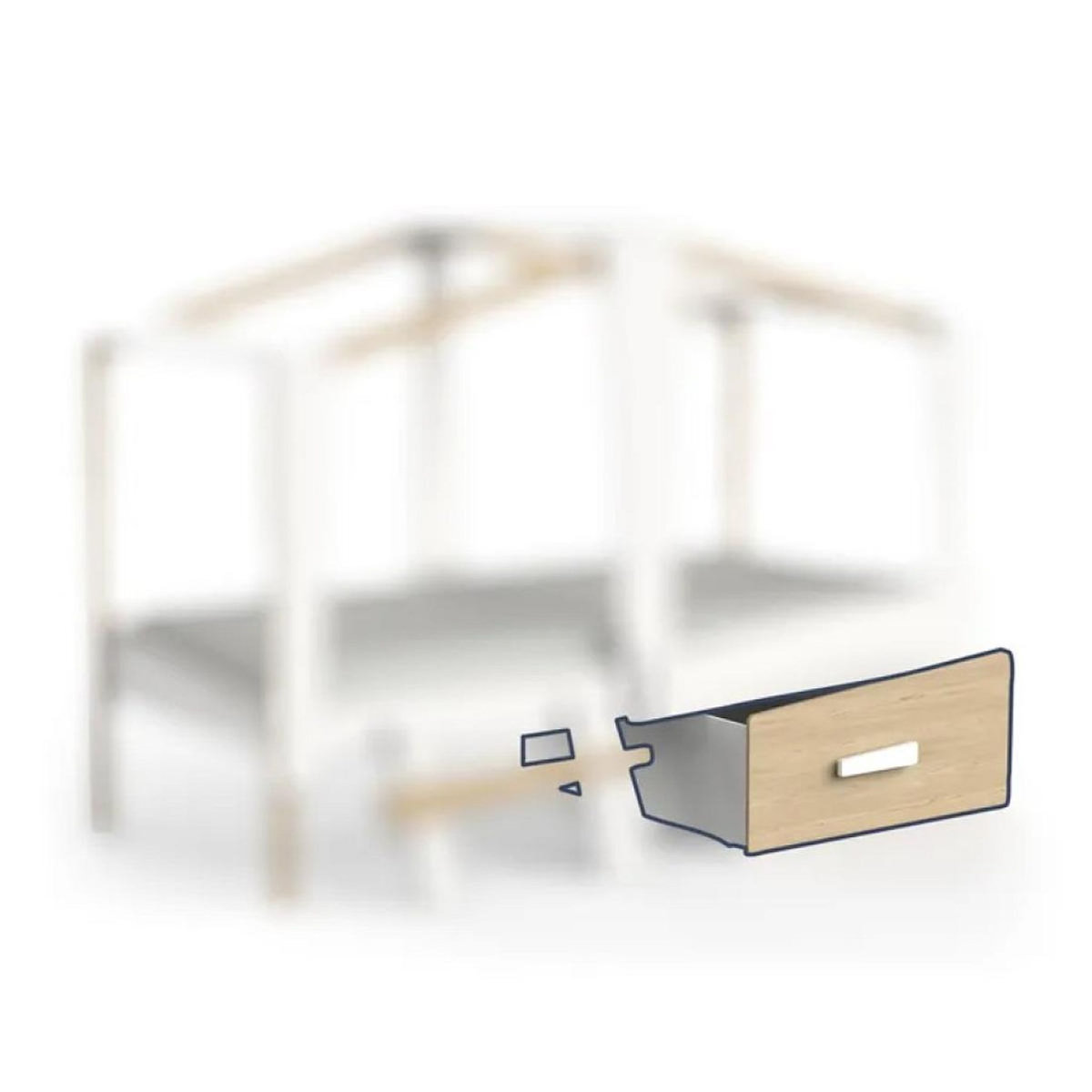 Demeyere Tiroir Pour Lit Cabane Blanc - Chene