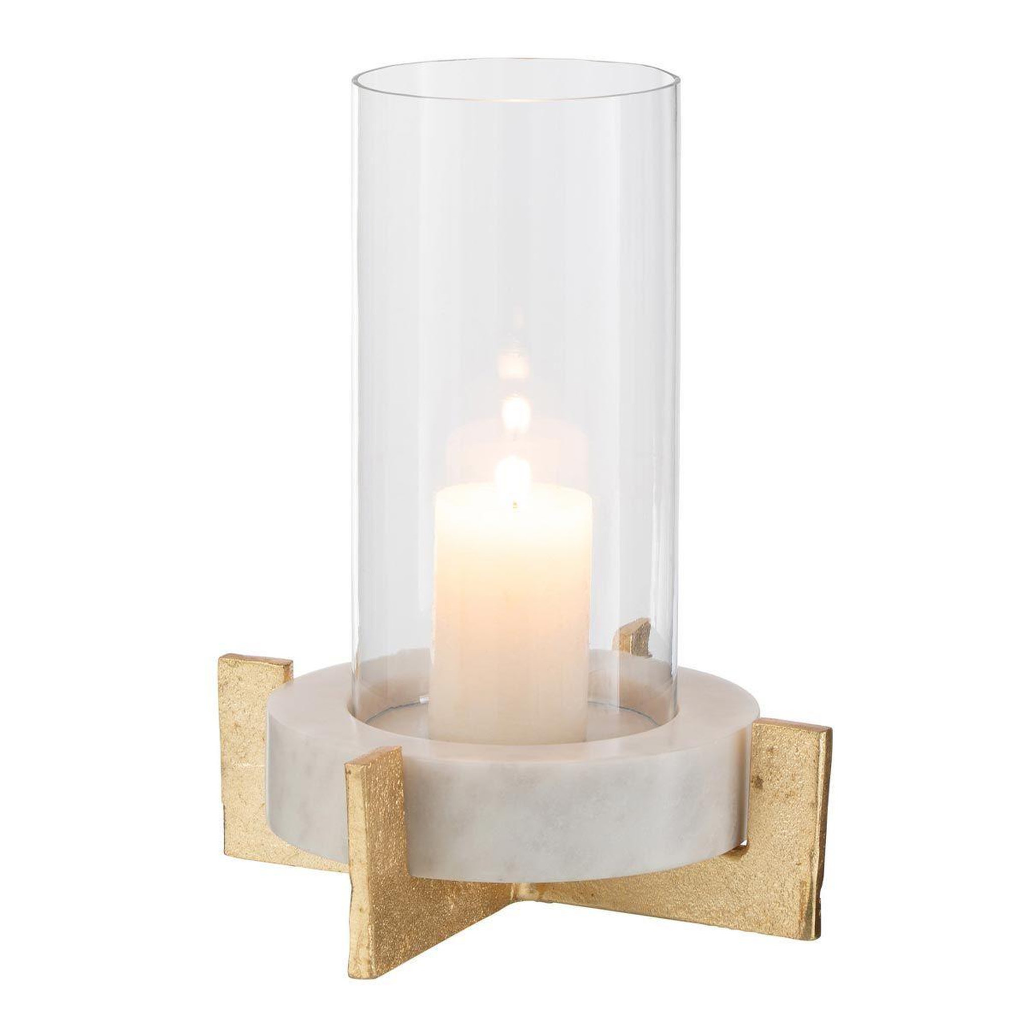 Voir la diapositive 3 : J-LINE Photophore Design  Base Marbre  31cm Gris