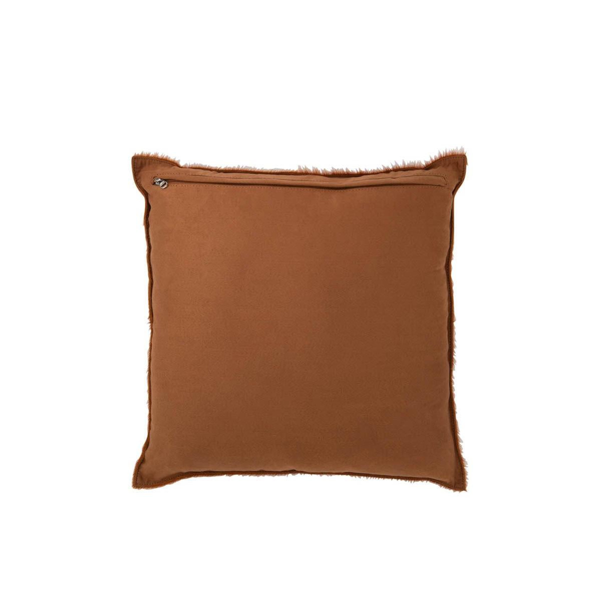 Voir la diapositive 2 : J-LINE Coussin effet peau  norbert  45x45cm camel