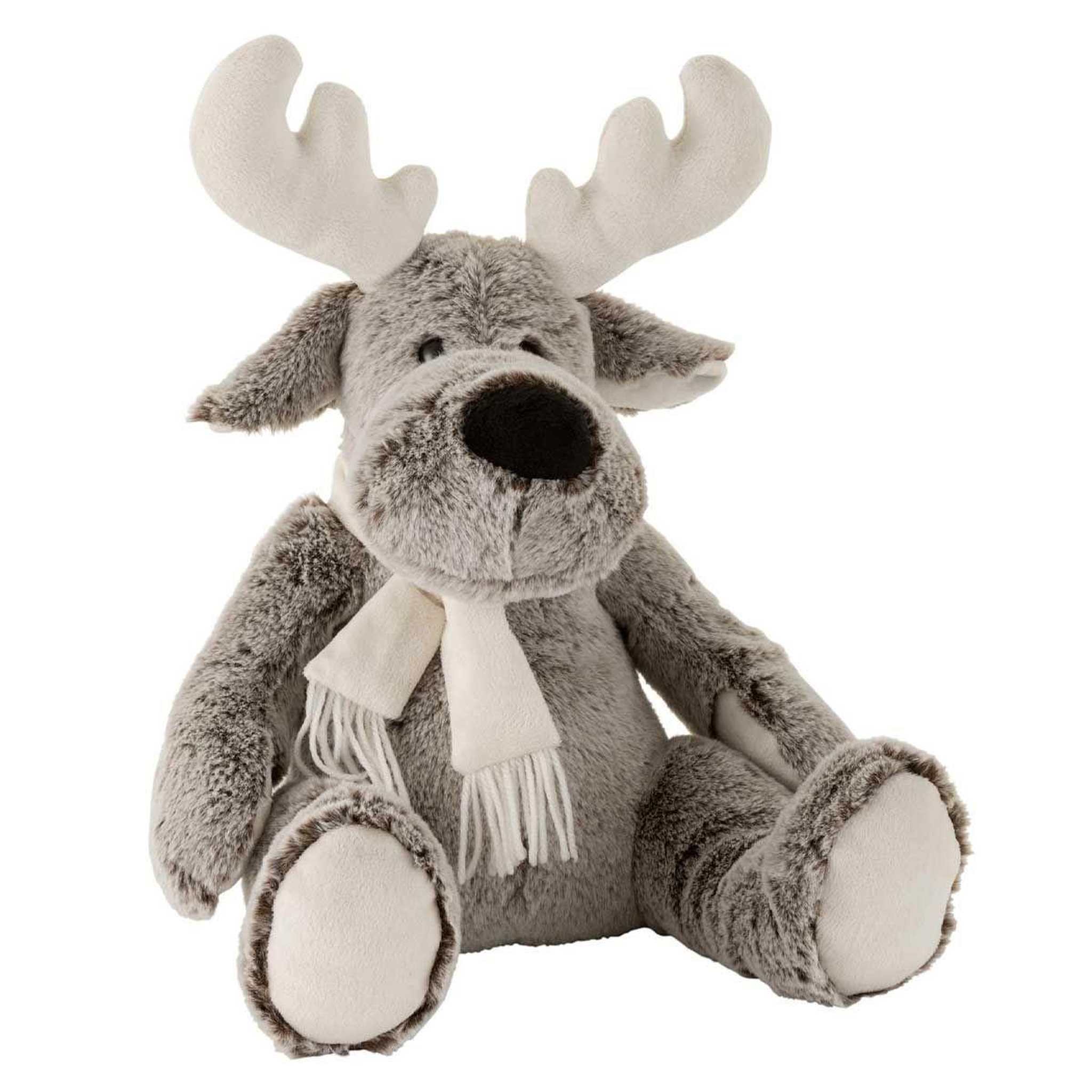 Voir la diapositive 1 : J-LINE Peluche Enfant  Elan  35cm Gris & Blanc