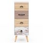 Voir la diapositive 4 : ID MARKET Meuble d'appoint 4 tiroirs BAHIA 30 cm chiffonnier scandinave pour entrée salle de bain
