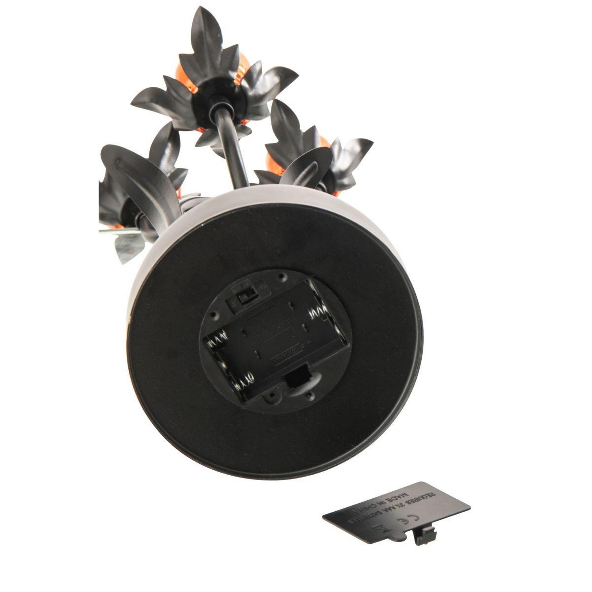 Voir la diapositive 3 : J-LINE Lampe à poser à led  fleur  36cm noir & orange