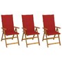 Voir la diapositive 1 : VIDAXL Chaises pliables de jardin lot de 3 avec coussins Bois d'acacia