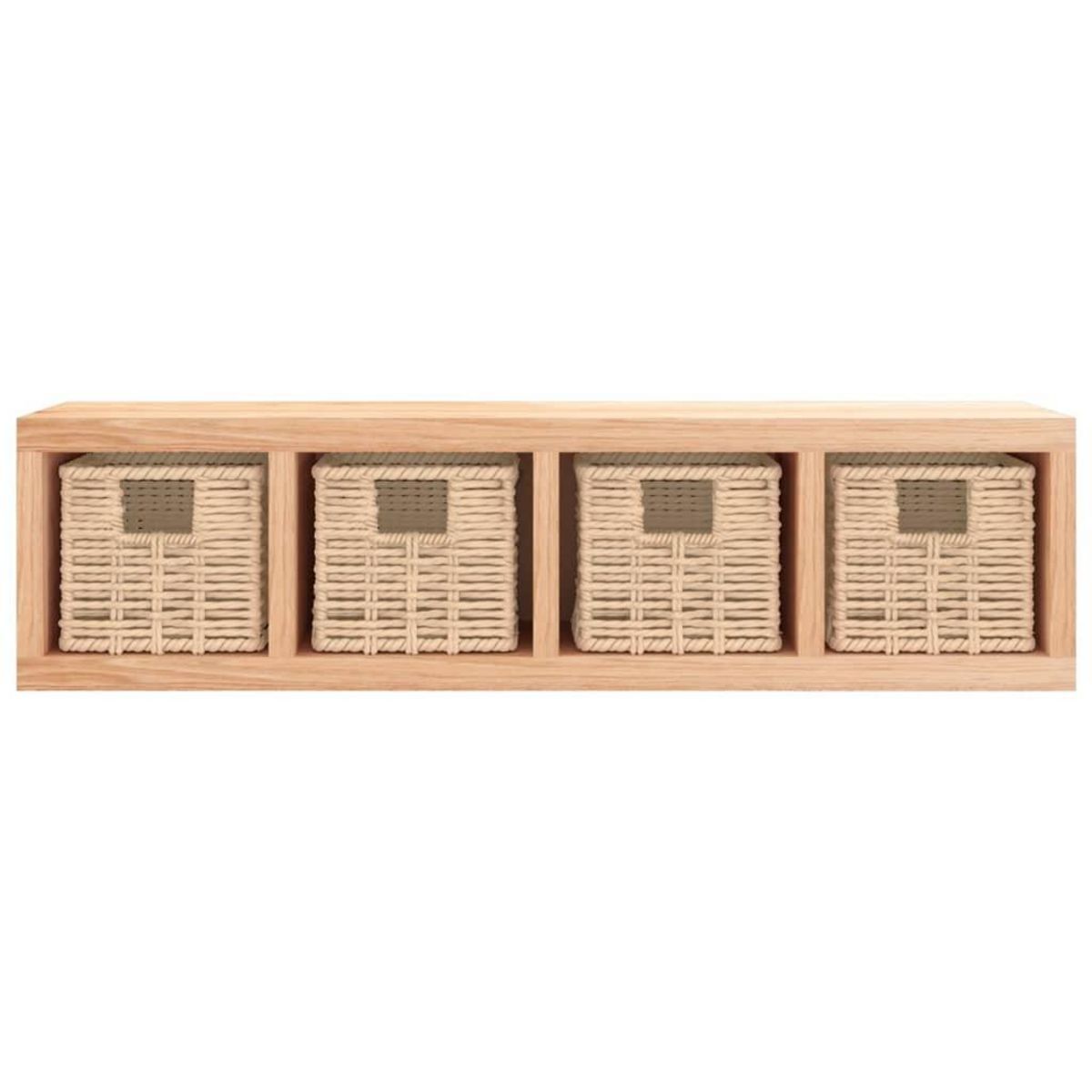 VIDAXL Etagere murale avec paniers 62x18x16 cm Bois massif de noyer