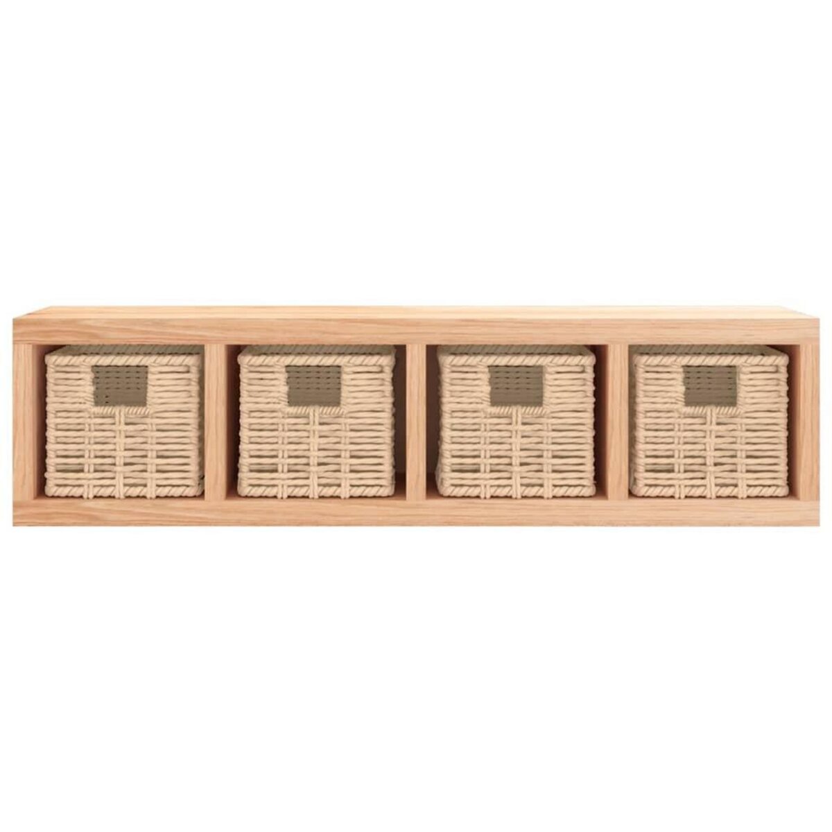 VIDAXL Etagere murale avec paniers 62x18x16 cm Bois massif de noyer