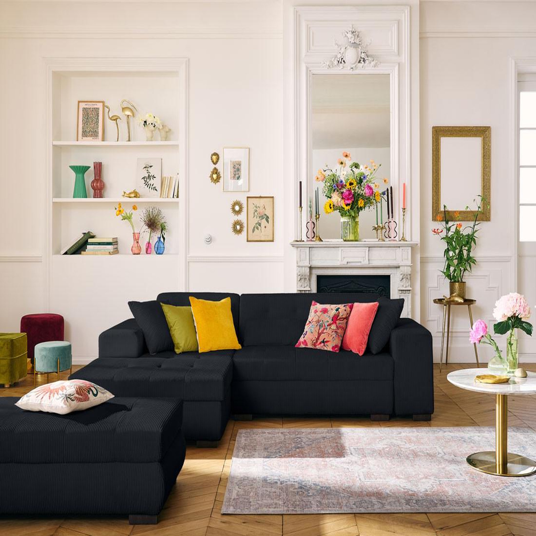 Voir la diapositive 2 : LISA DESIGN Vermont - pouf d'appoint - en velours côtelé