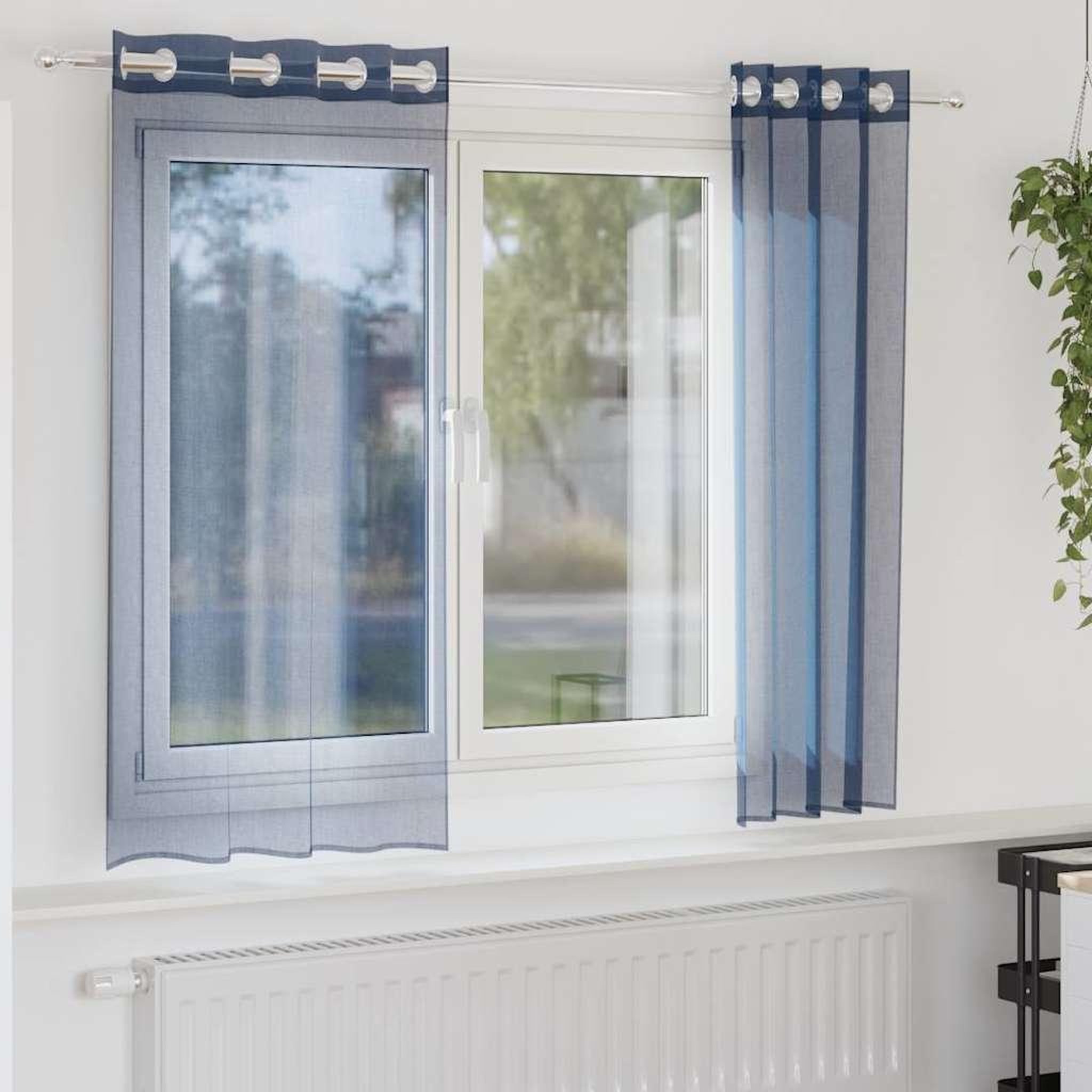 VIDAXL Rideaux en voile avec œillets 2 pcs bleu royal