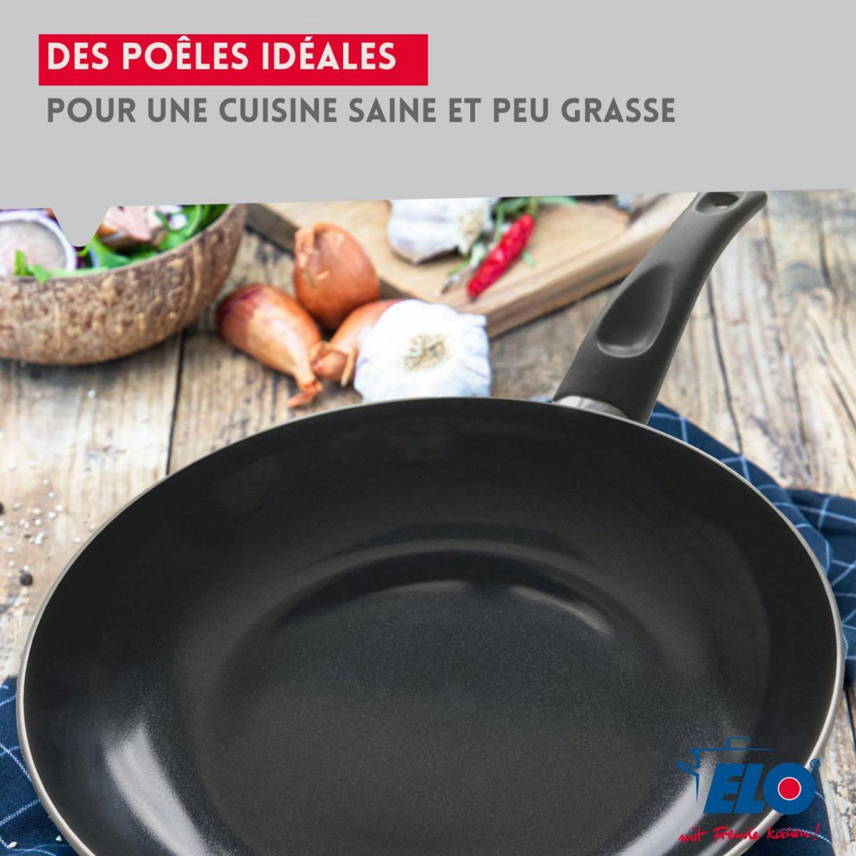 ELO Ensemble de 1 Poêle de cuisson 24 cm et 1 faitout 14 cm Elo Prima Brillant