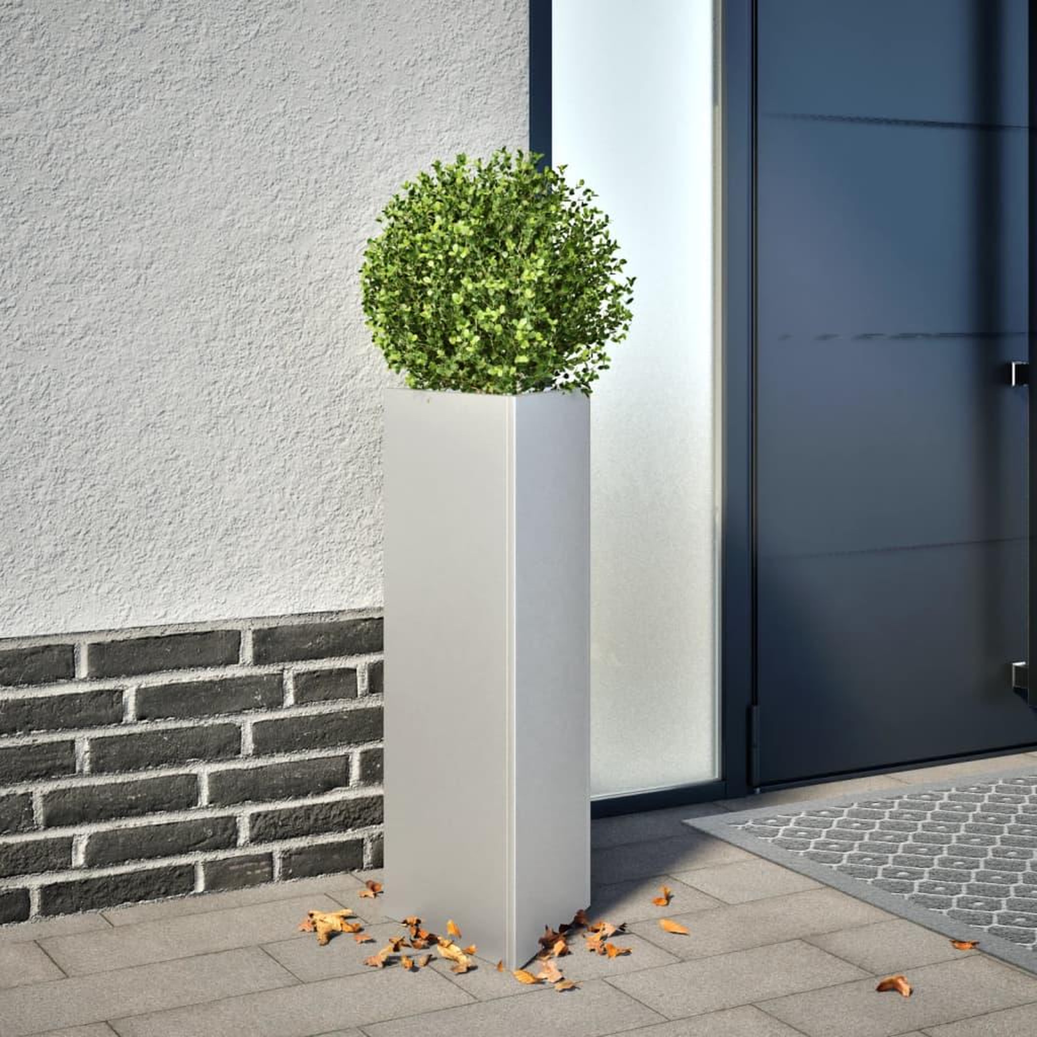 VIDAXL Jardiniere triangulaire 30x26x75 cm acier galvanise