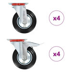 VIDAXL 8 pcs Roulettes pivotantes 160 mm