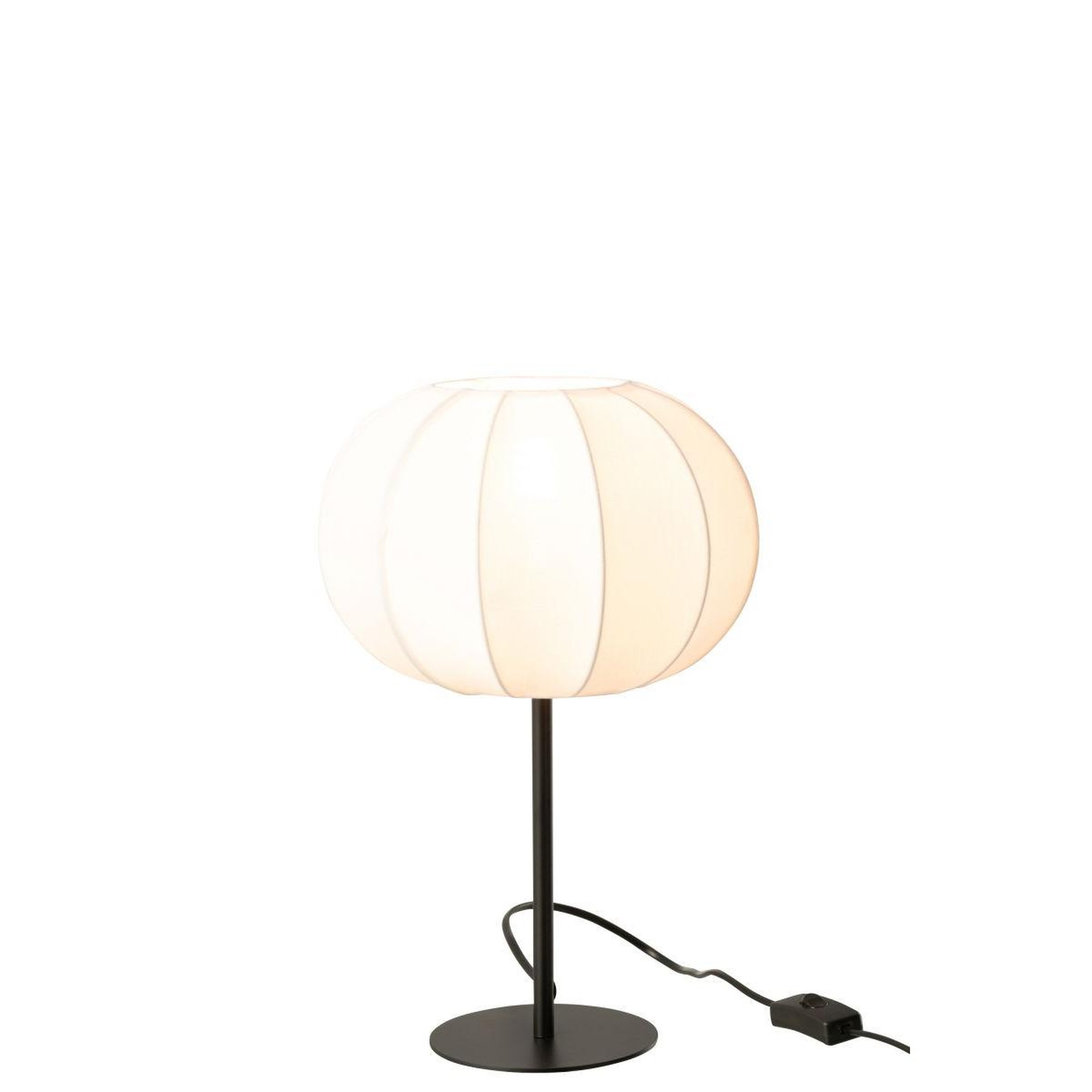 Voir la diapositive 2 : J-LINE Lampe à poser lanterne en métal  shirley  38cm blanc