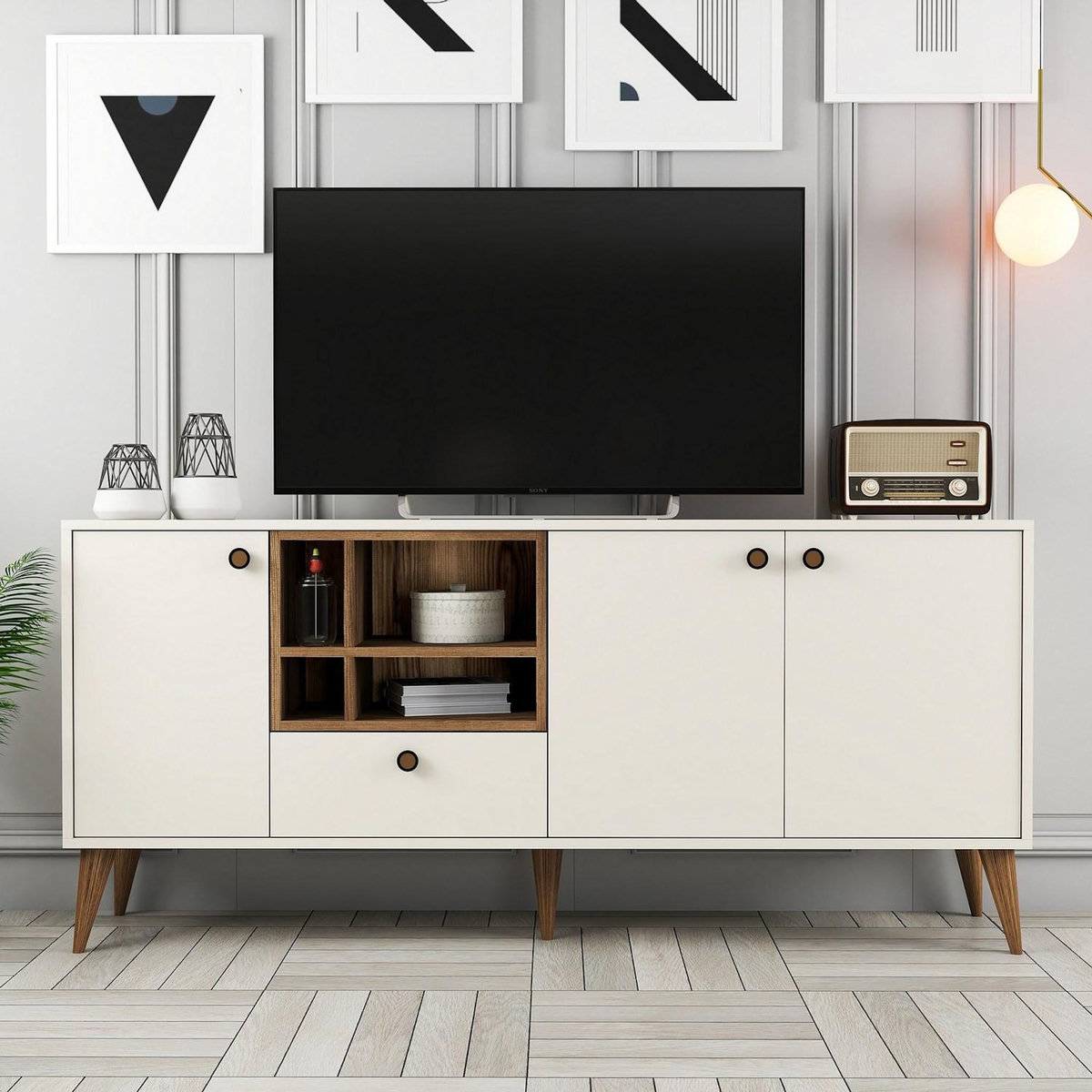 Habitat et Jardin Console en bois  Napoli  - 35 x 180 x 81 cm - Crème