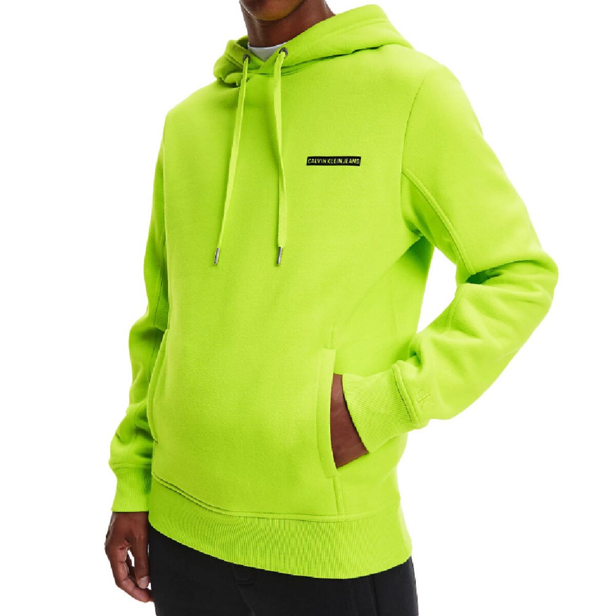 CALVIN KLEIN JEANS Sweat capuche Vert Fluo Homme Calvin Klein