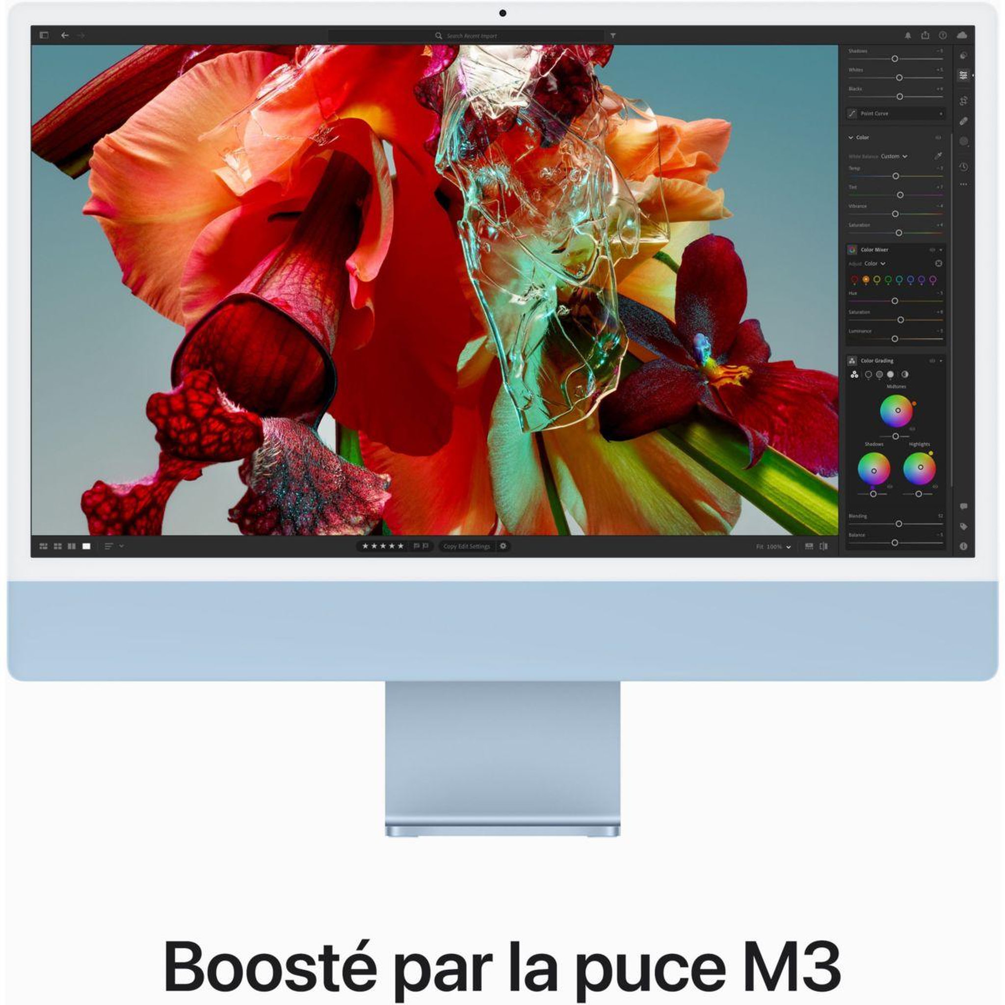 Voir la diapositive 4 : APPLE Ordinateur Apple 24' M3 8Go 512Go CPU 8 GPU 10 Bleu