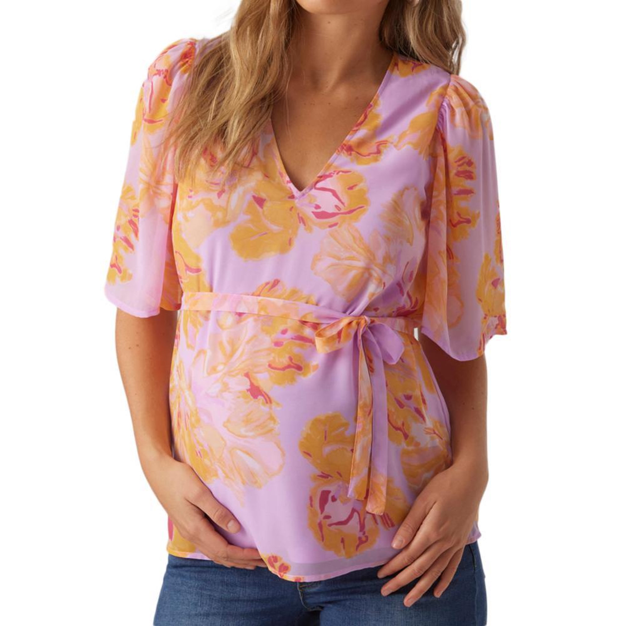 Voir la diapositive 1 : VERO MODA MATERNITY Blouse de Grossesse te/Orange Femme Vero Moda Maternity Dino
