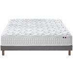 IDLITERIE Pack literie complet ASTRE : matelas, sommier, couette et oreillers, made in France. Coloris disponibles : Gris