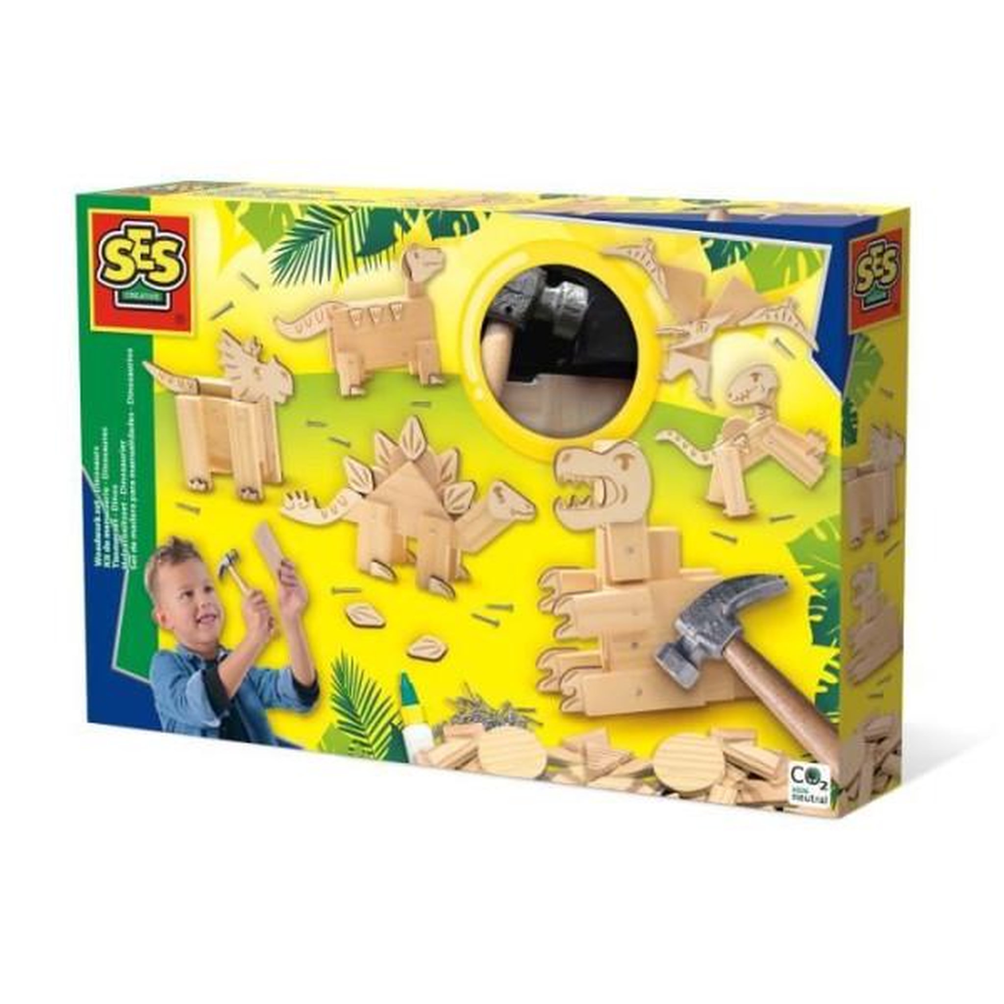 Voir la diapositive 2 : SES Creative Kit de menuiserie - SES CREATIVE - Dinosaures - Avec clous et colle