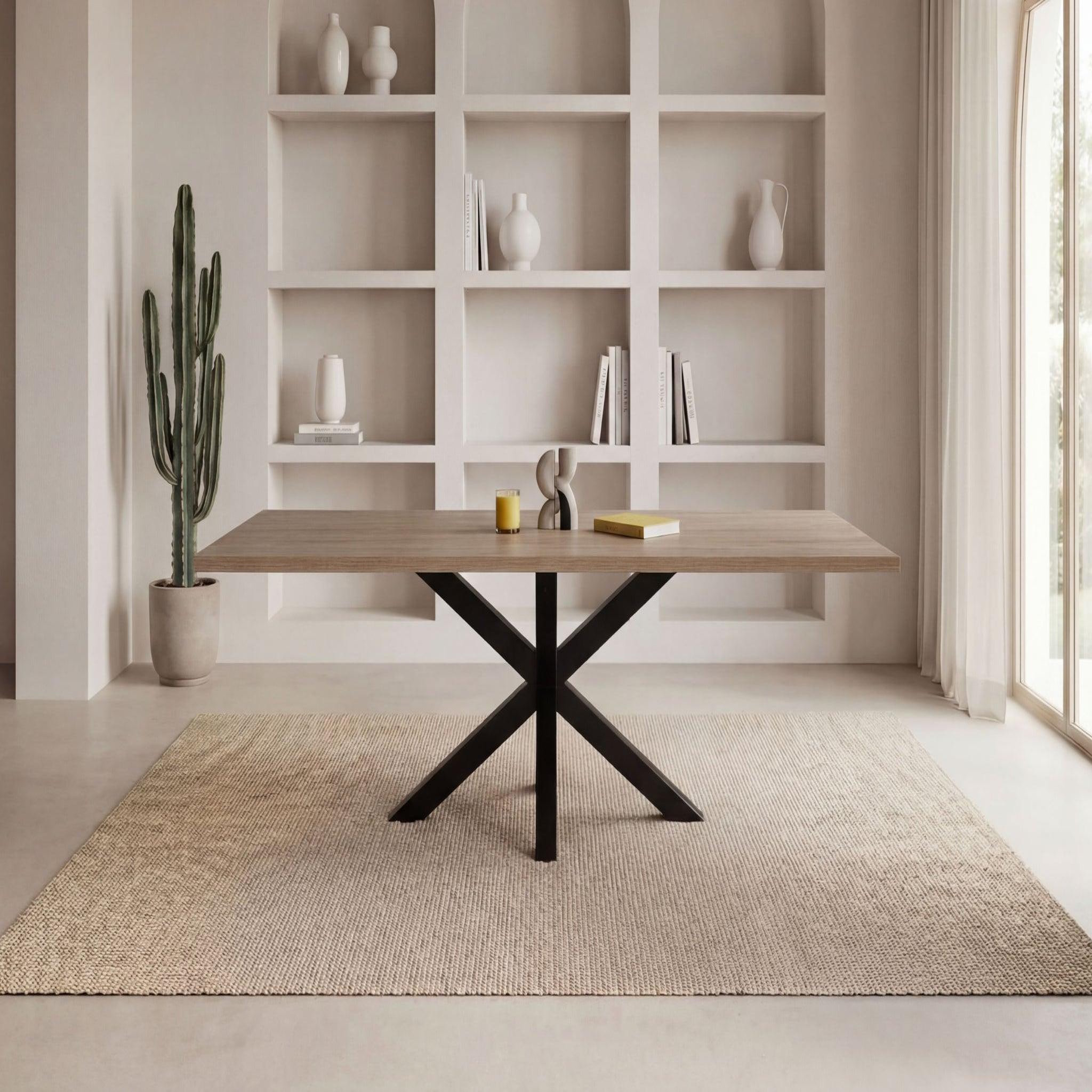 Voir la diapositive 2 : CASANOVA PARIS Silta - table à manger rectangulaire 180cmpieds en métal noir