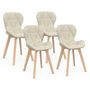 Voir la diapositive 1 : ID MARKET Lot de 4 chaises ROBINE en tissu beige pour salle à manger