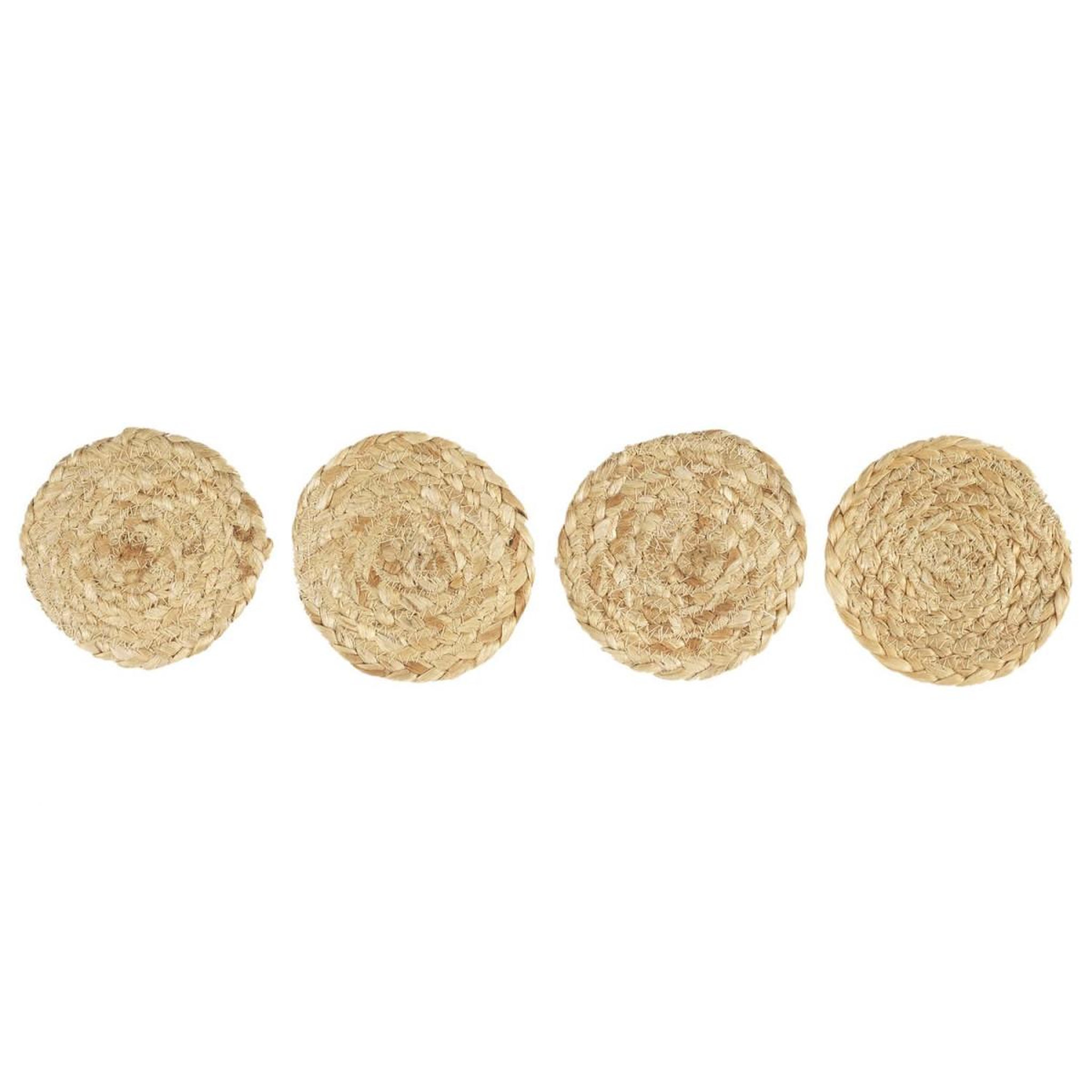 The Home Deco Factory Lot de 4 dessous de verre  jute  10cm naturel
