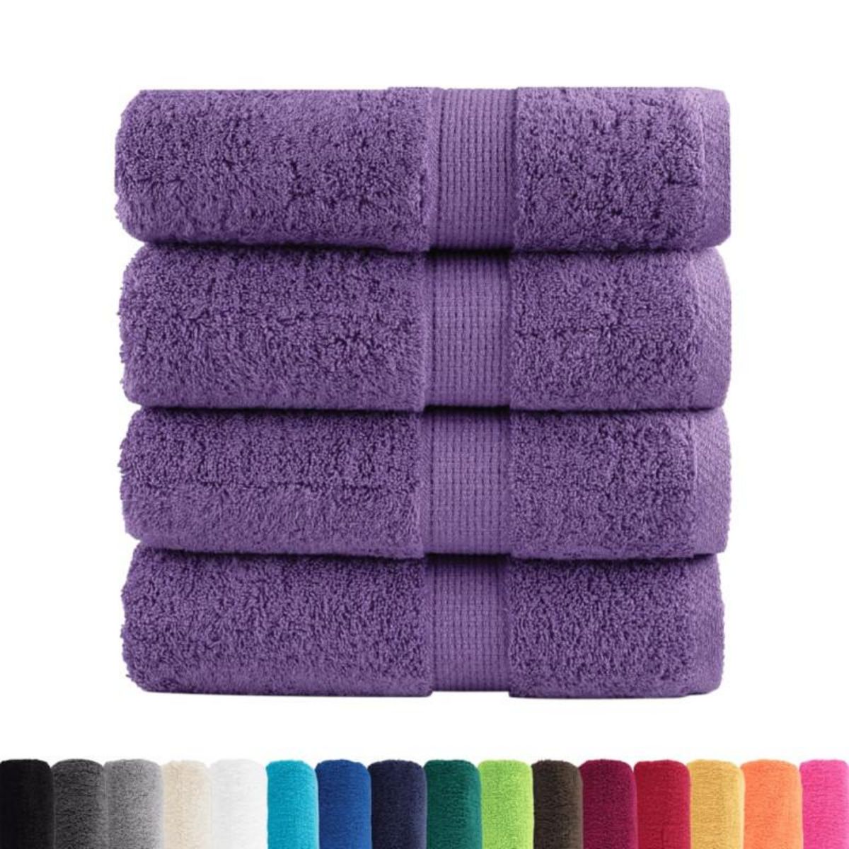 VIDAXL Serviettes d invité de qualité supérieure SOLUND 4 pcs violet