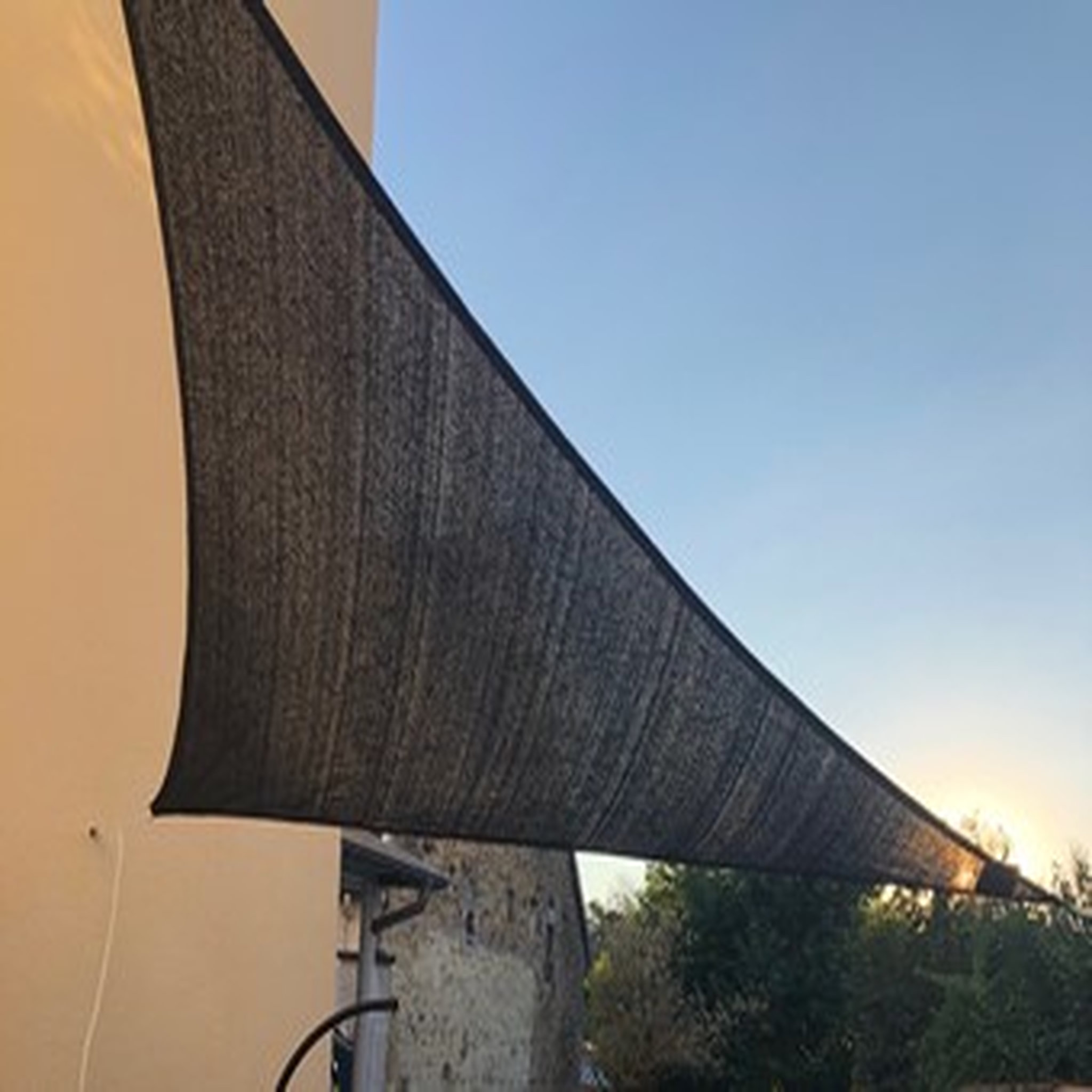 Voir la diapositive 5 : JARDILINE Voile d'ombrage triangulaire avec led ciel étoilé 3m ardoise
