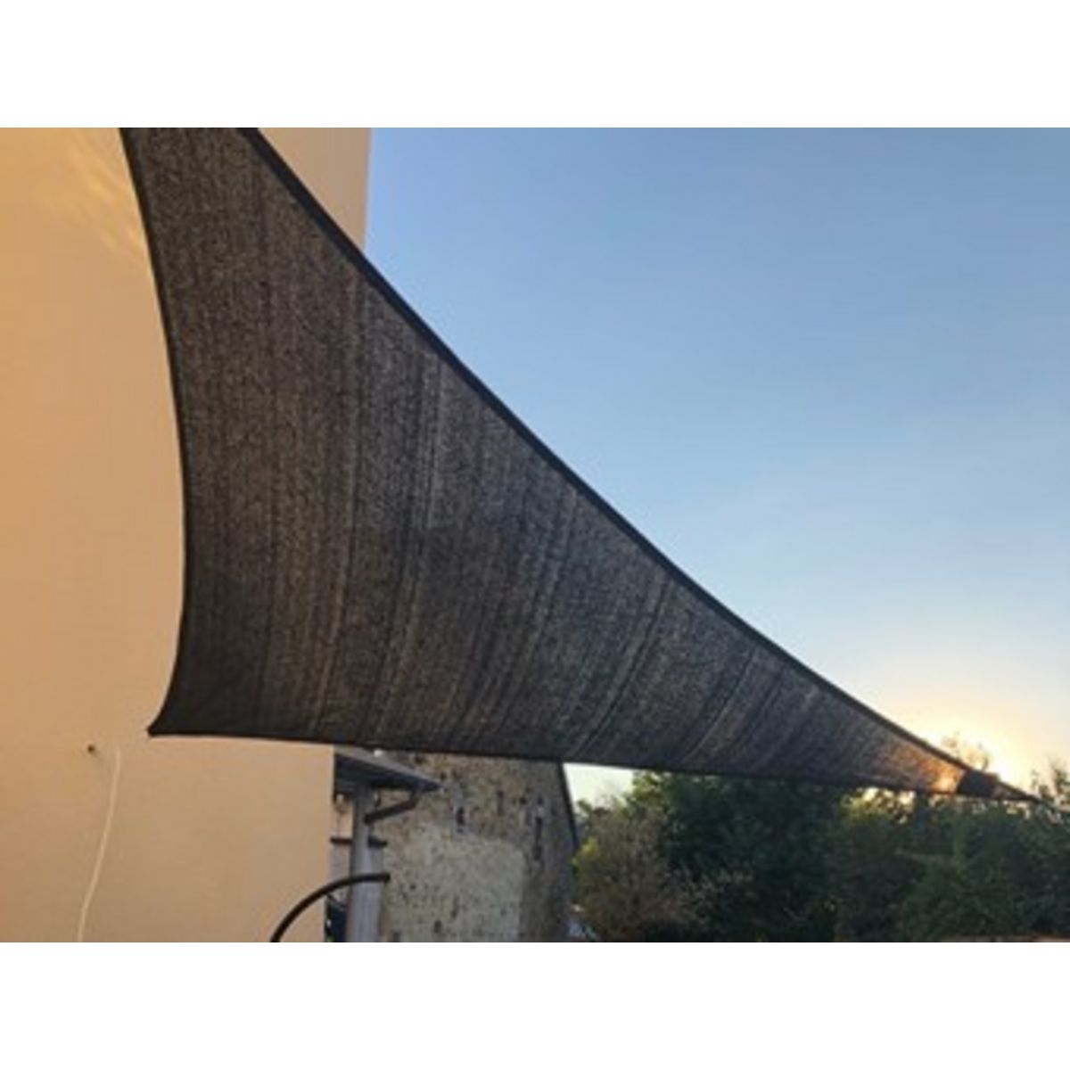 JARDILINE Voile d'ombrage triangulaire avec led ciel étoilé 3m ardoise