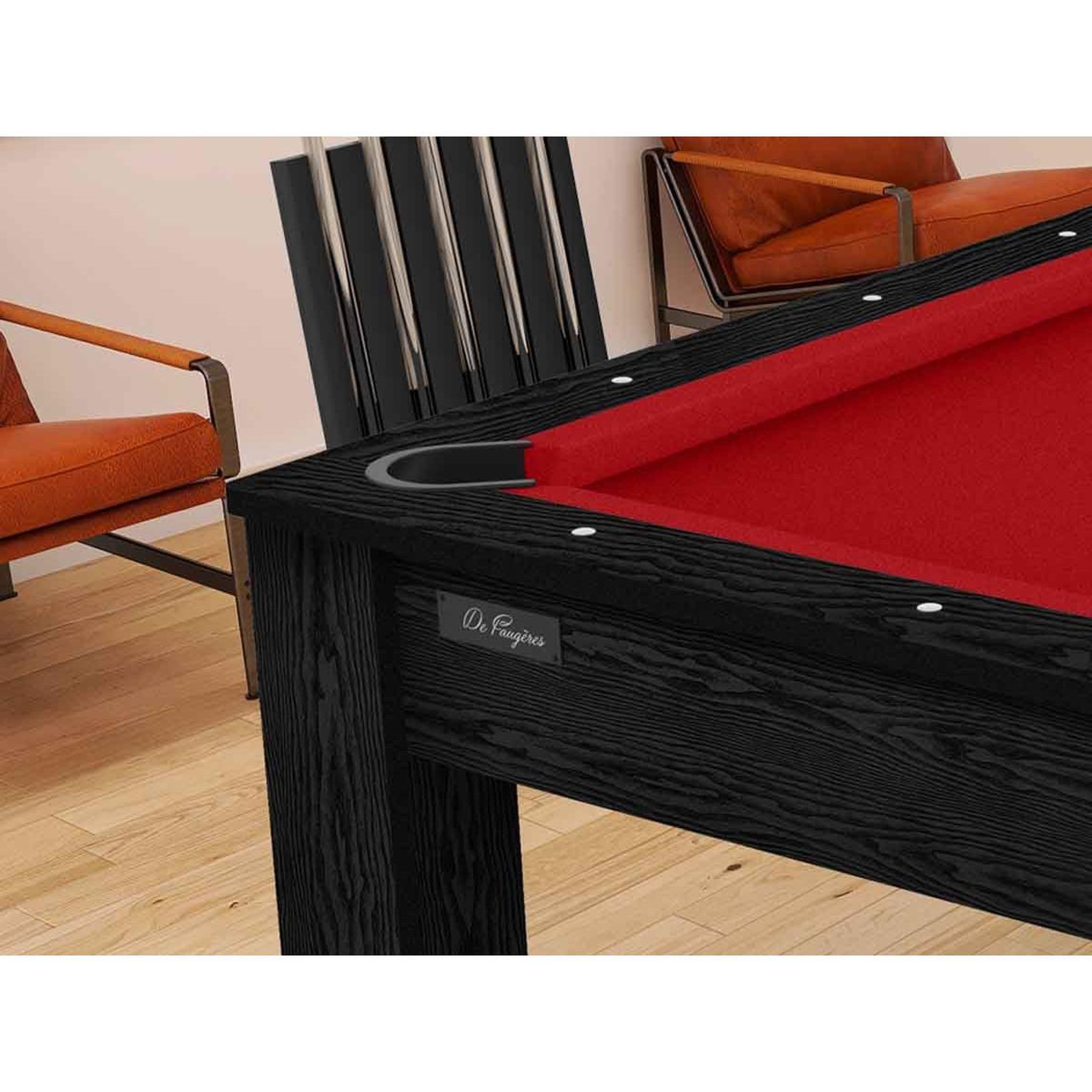 Voir la diapositive 6 : DE FAUGERES Table de Billard Convertible  Oregon  213cm Noir & Rouge