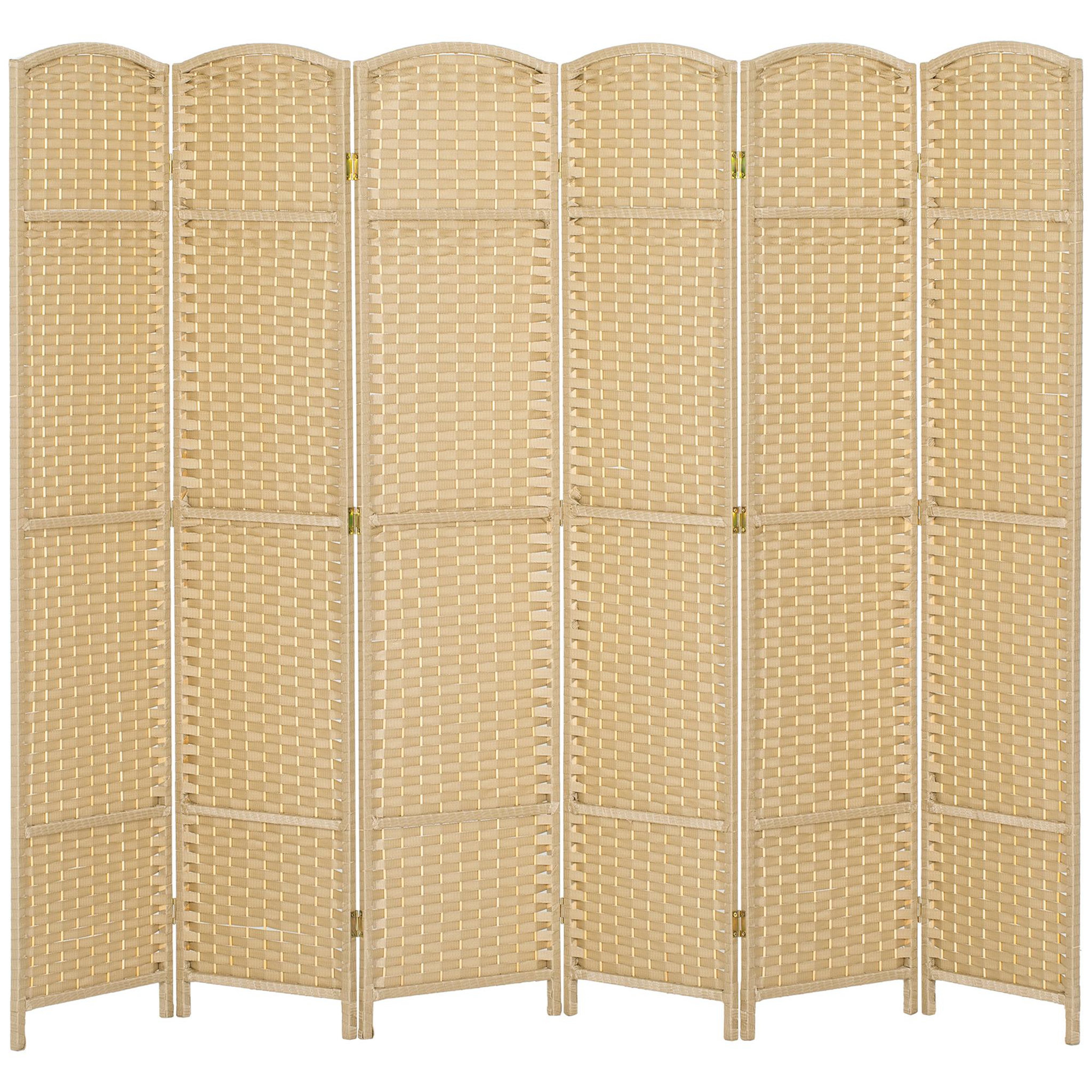 Voir la diapositive 5 : HOMCOM Paravent intérieur pliable 6 panneaux 240 x 170 cm finition tressée