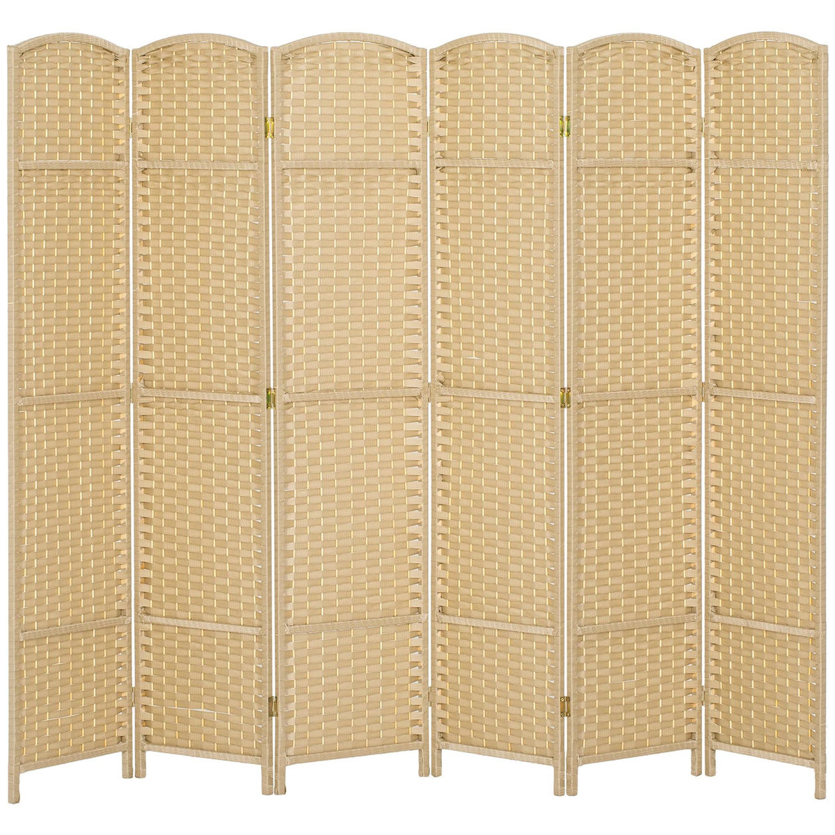 HOMCOM Paravent intérieur pliable 6 panneaux 240 x 170 cm finition tressée