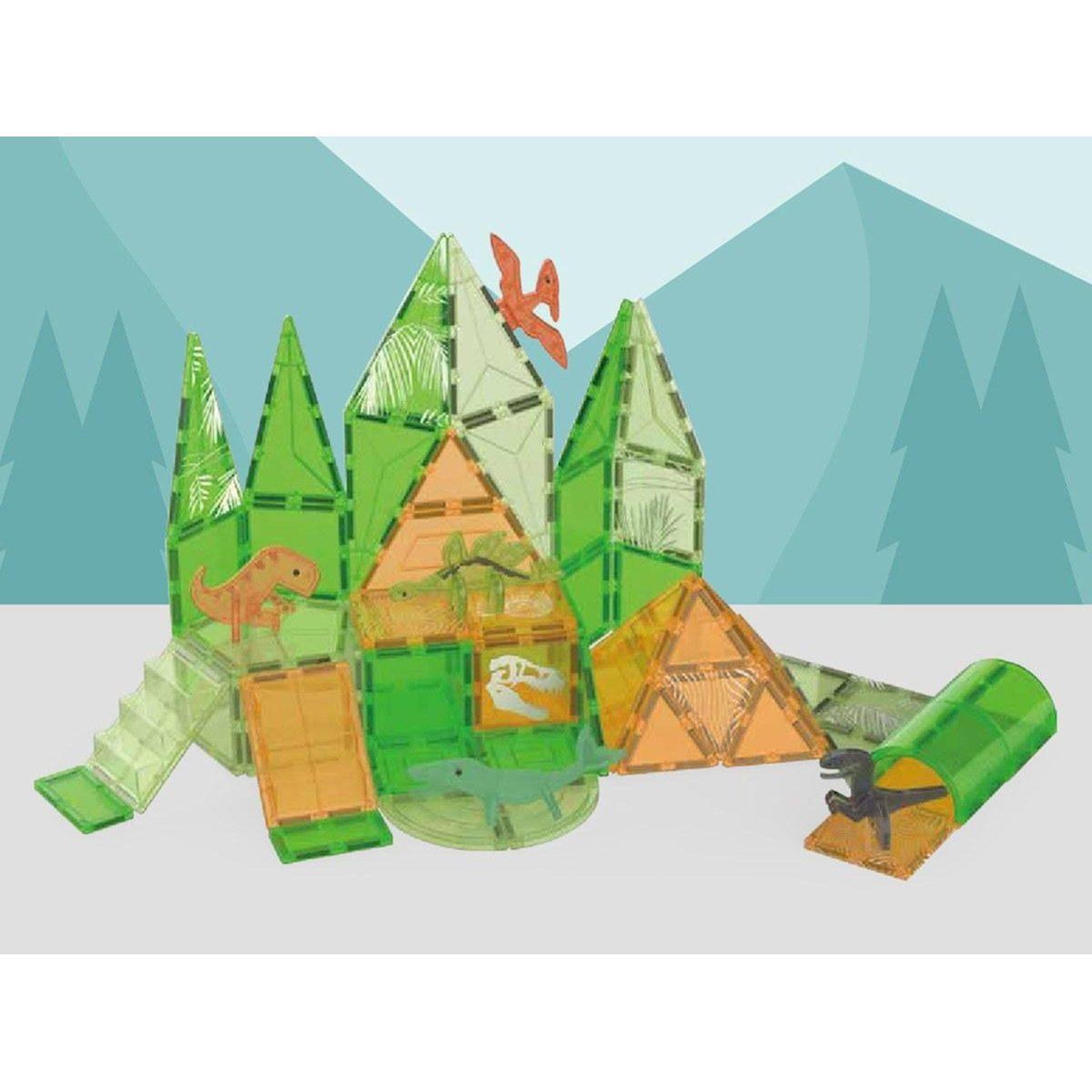 Voir la diapositive 2 : 1001JOUETS Jeu de construction magnétique - 62 pièces - À partir de 3 ans - Dinosaures