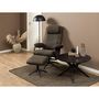 Voir la diapositive 2 : TOILINUX Fauteuil Hailey avec accoudoirs et repose pieds - Taupe
