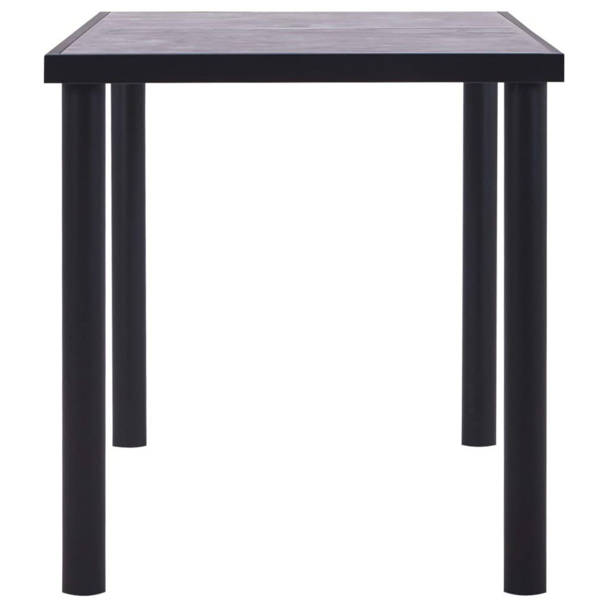 VIDAXL Table a manger Noir et gris beton 140x70x75 cm MDF