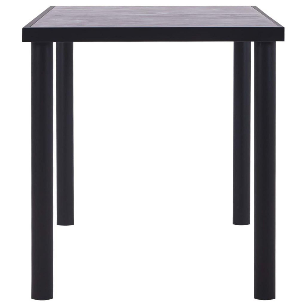 VIDAXL Table a manger Noir et gris beton 140x70x75 cm MDF