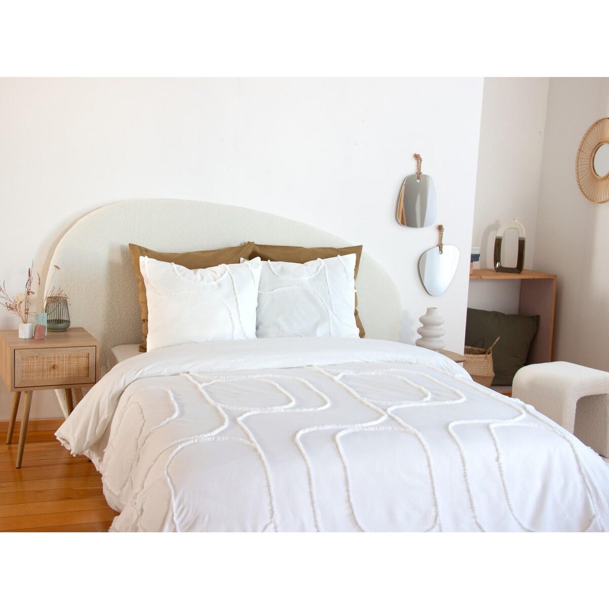 Home collection Parure de couette tuftées en coton lavé - jaja