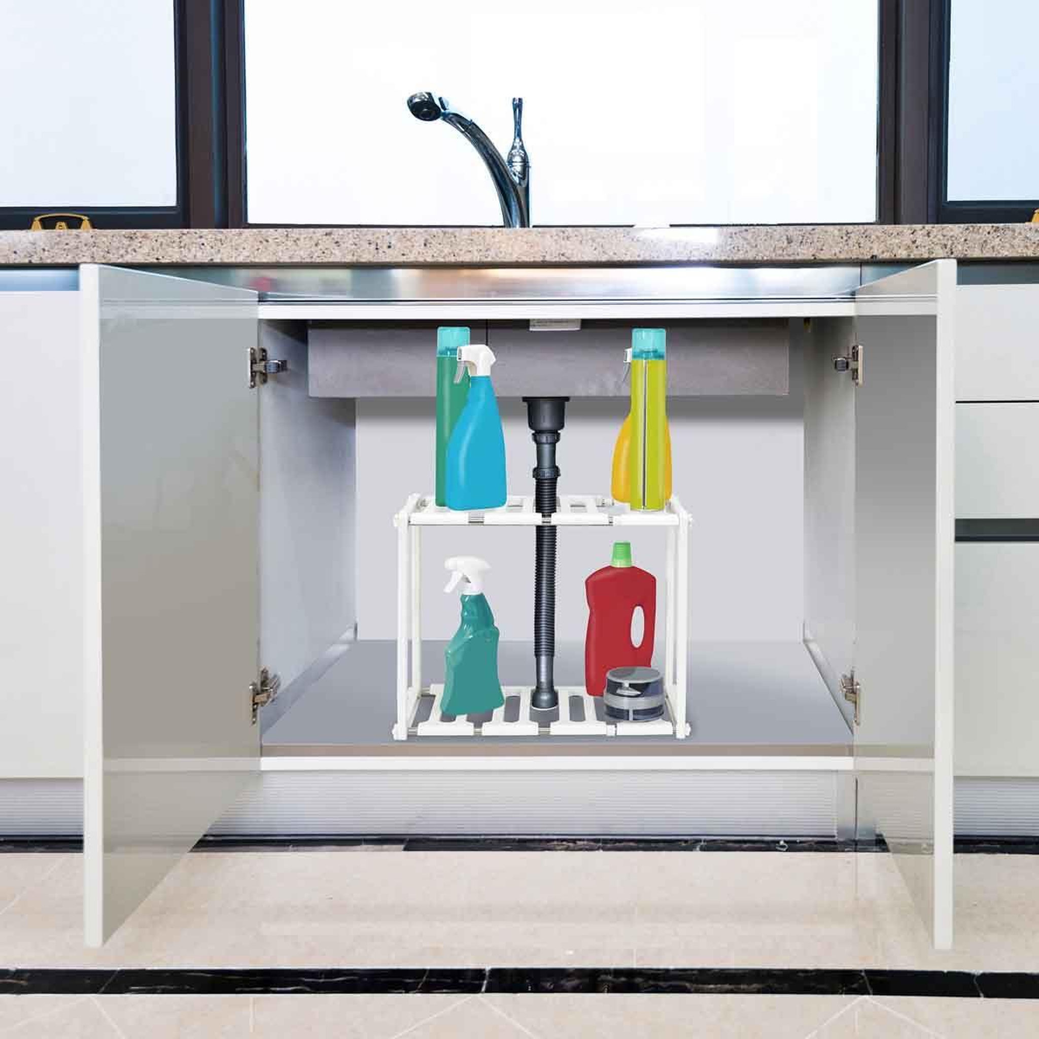 Voir la diapositive 3 : COOK CONCEPT Porte-ustensiles extensible  cuisine  40-68cm blanc