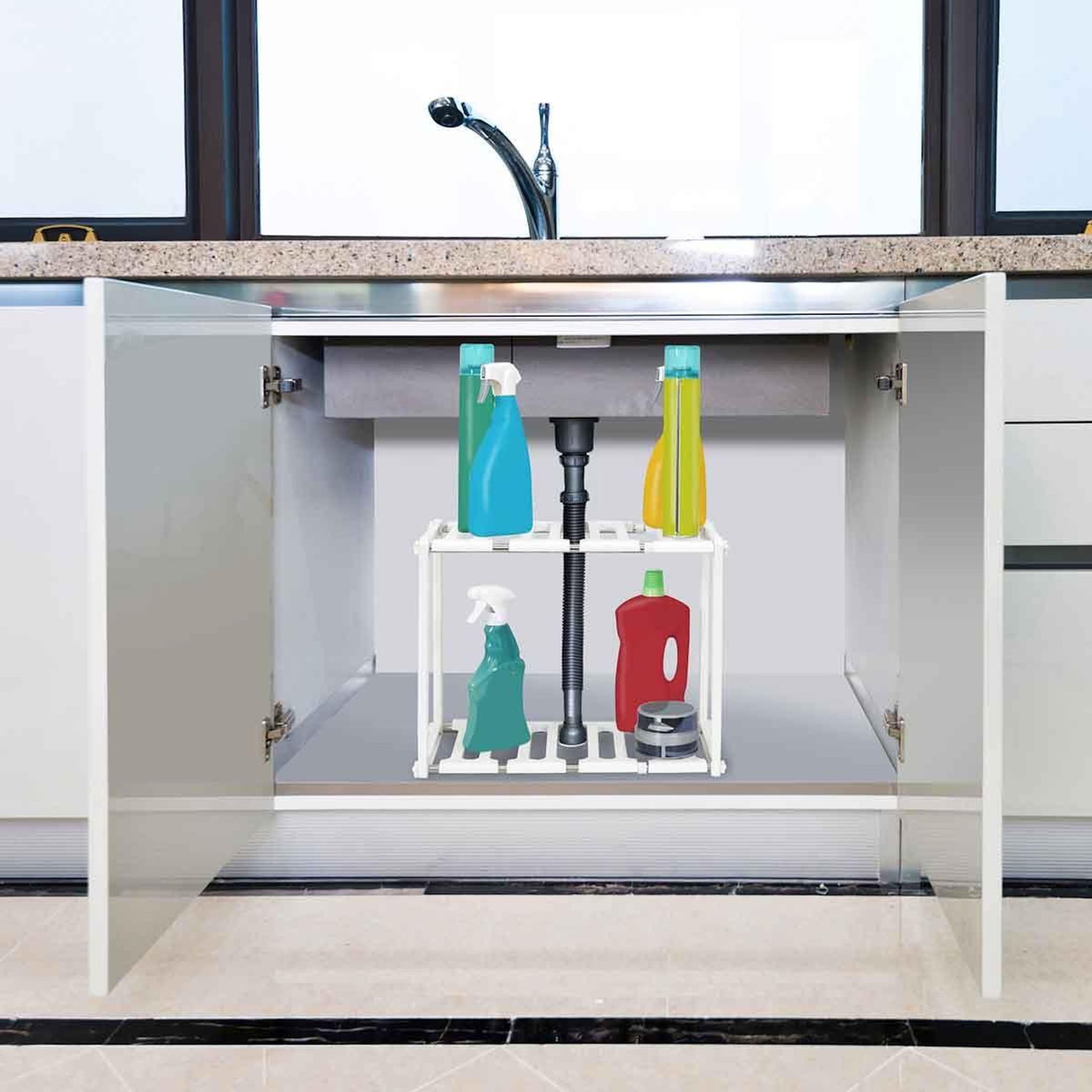 Paris Prix Porte-Ustensiles Extensible  Cuisine  40-68cm Blanc
