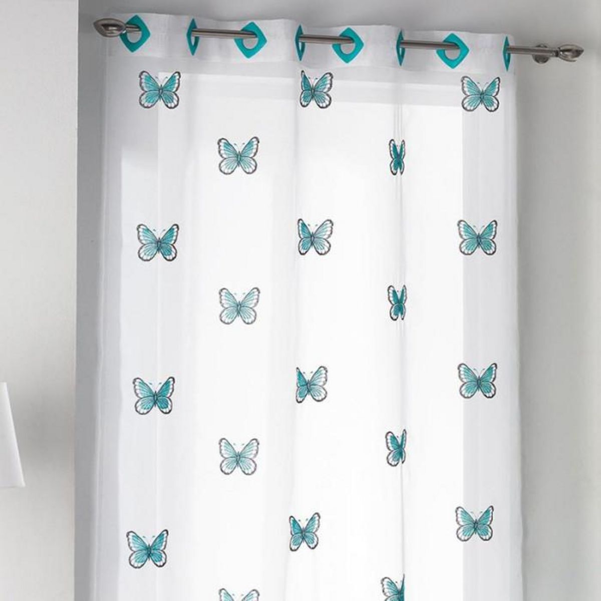 Paris Prix Rideau Voilage Brodé  Papilu  140x240cm Bleu