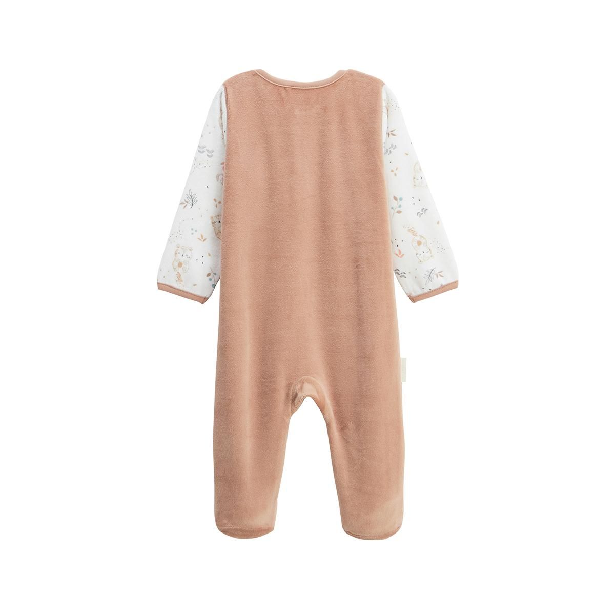 Petit Béguin Pyjama bébé en velours ouverture pont Mini Loutre