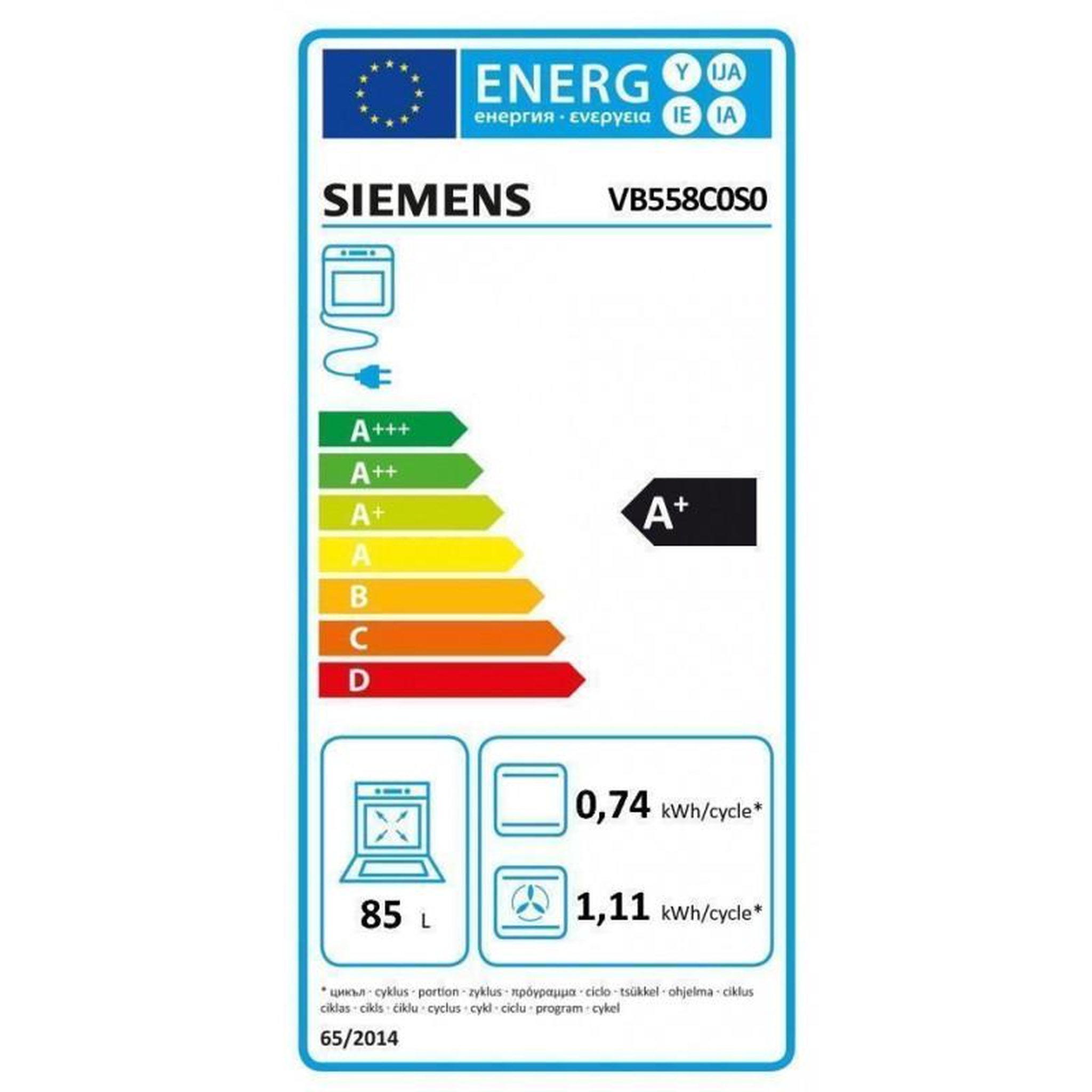 Voir la diapositive 2 : Siemens Fours encastrables Multifonction 85L SIEMENS 3100W 89.6cm, VB 558 C 0 S 0