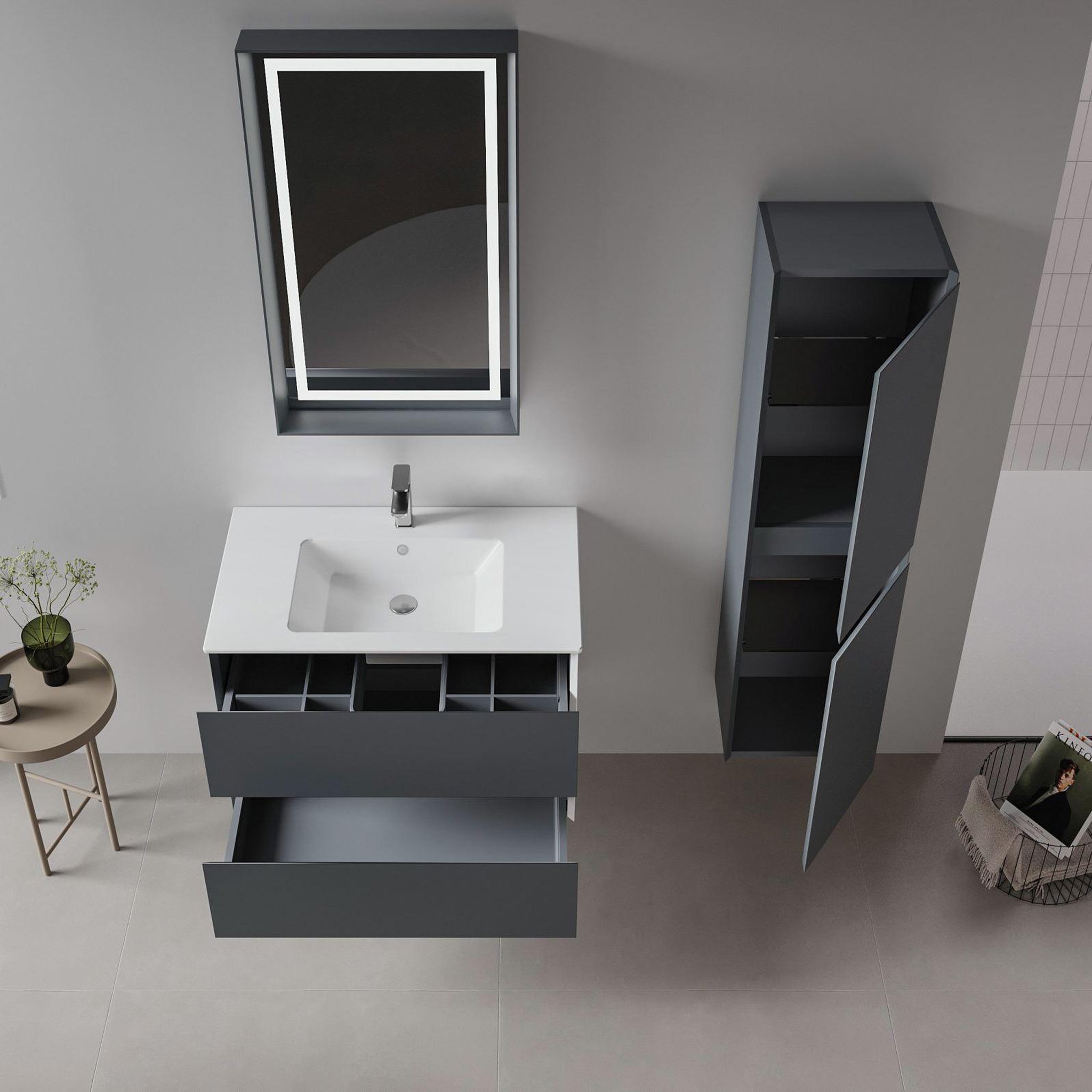 Voir la diapositive 3 : Habitat et Jardin Meuble Vasque  Nest 91 v2  - 91 x 51 x 55 cm - Matte Anthracite