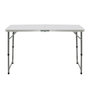 Voir la diapositive 5 : ID MARKET Table de camping pliante réglable en hauteur 120 cm et 4 tabourets blanc