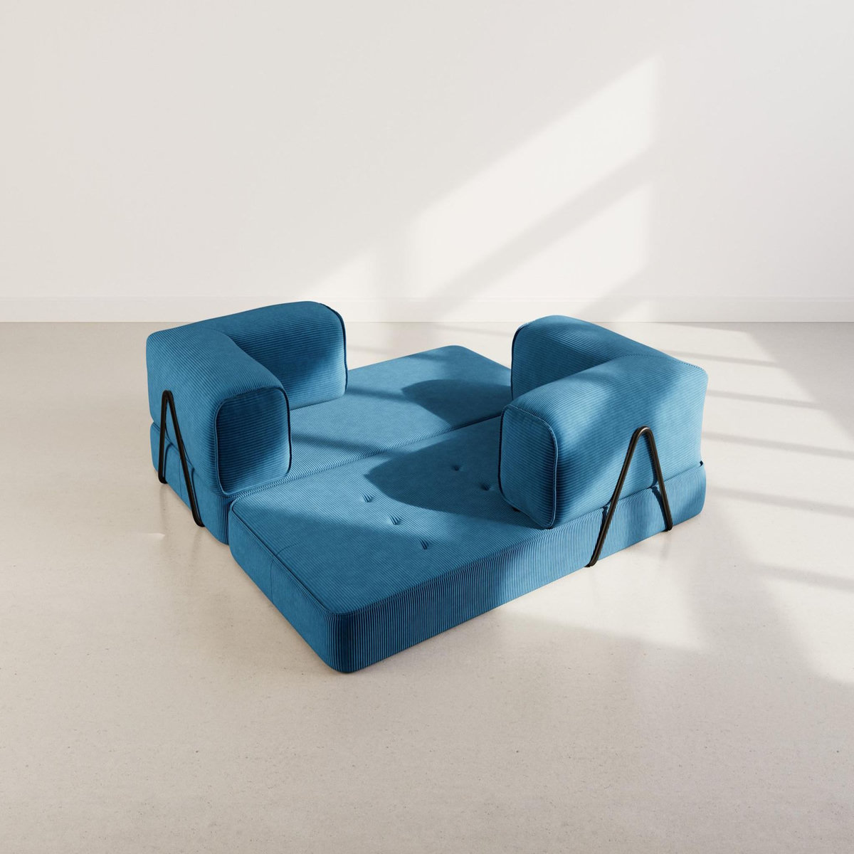 LISA DESIGN Poppy - canapé 3 places convertible en velours côtelé