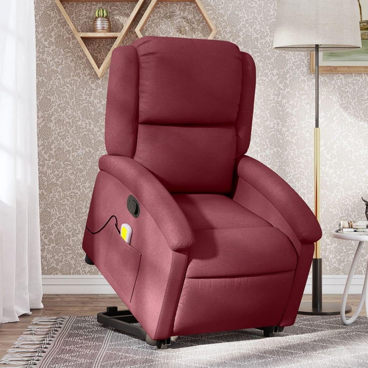 VIDAXL Fauteuil inclinable rouge bordeaux tissu