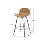 Voir la diapositive 4 : Rendez vous déco Lot de 2 chaises de bar mi-hauteur 63 cm en résine tressée marron - Jigani