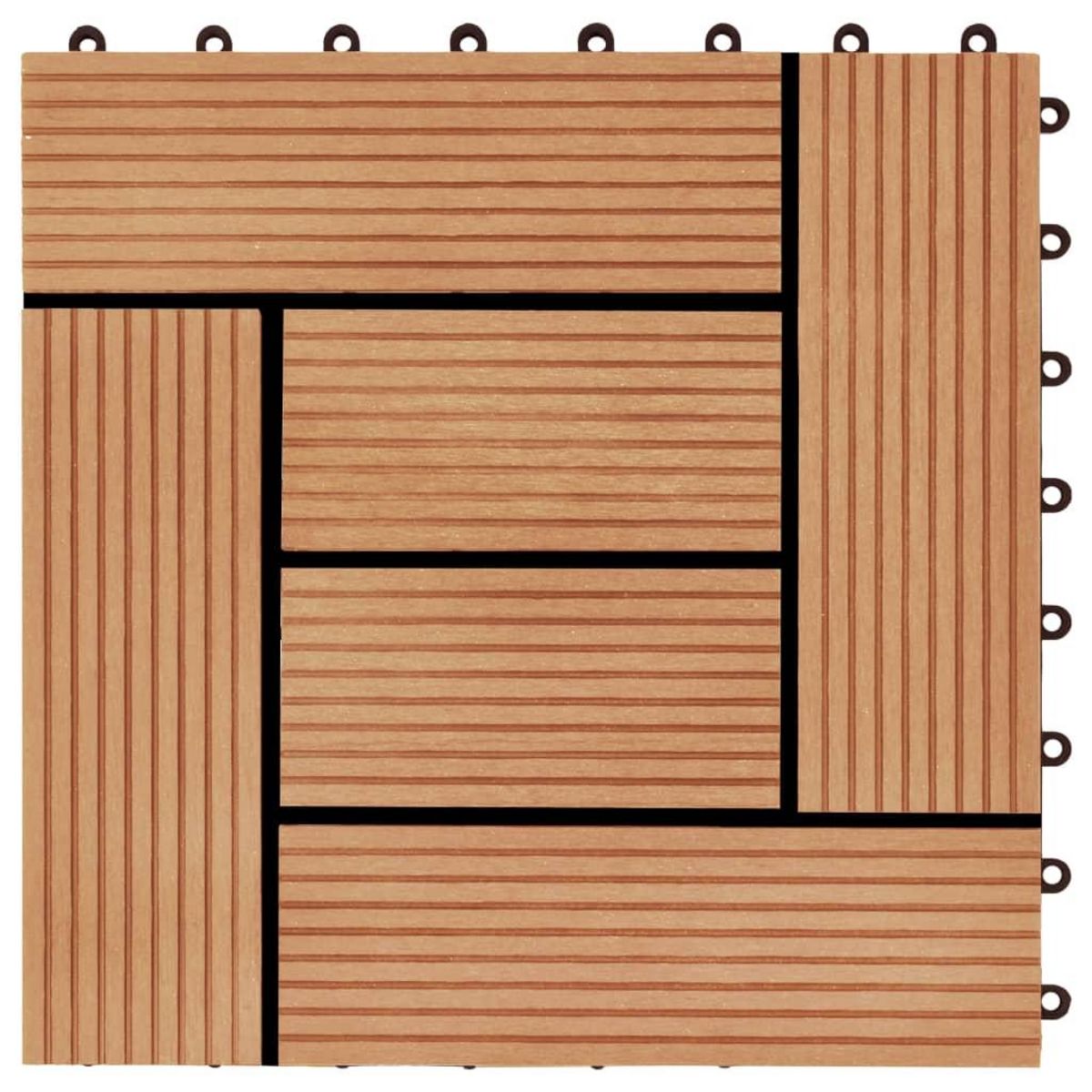 VIDAXL Carreaux de terrasse 22 pcs 30 x 30 cm 2 m^2 WPC Teck